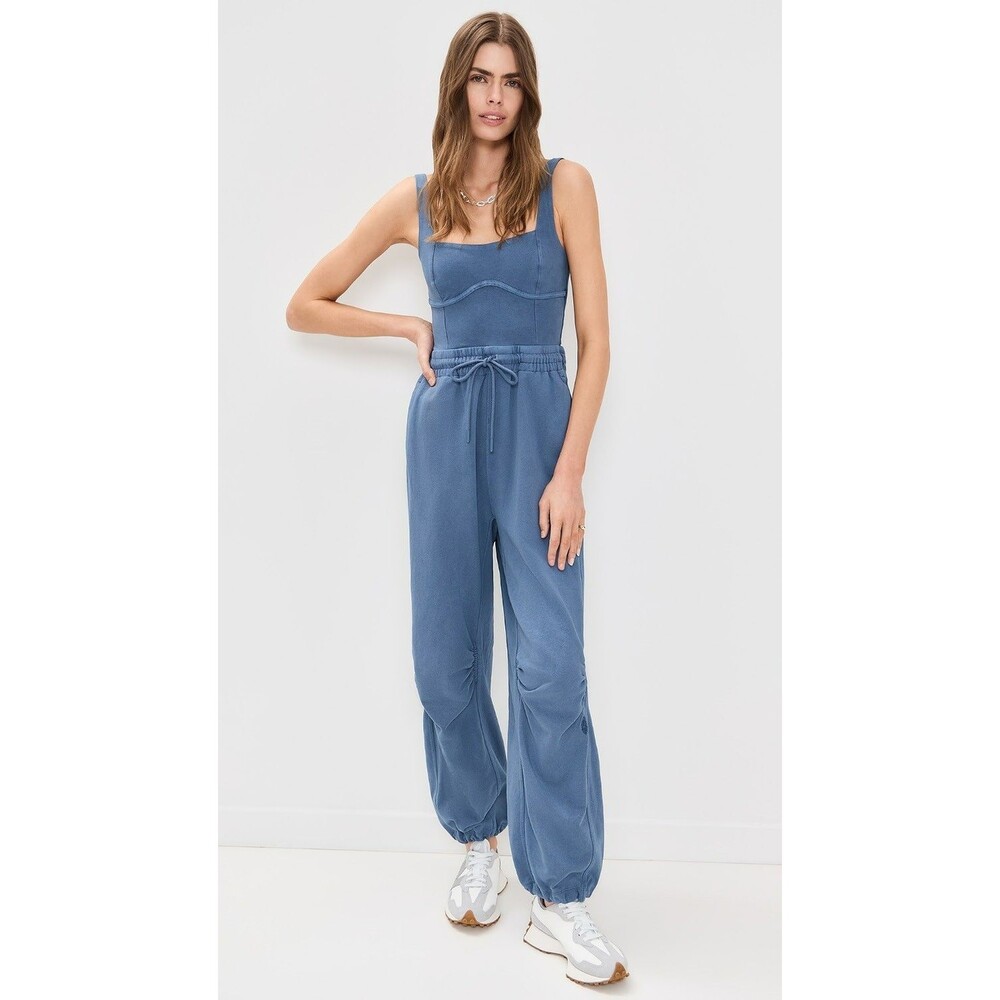 NEW FREE PEOPLE MOVEMENT INBOUND JUMPSUIT BLUE MEDIUM
